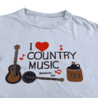 Vintage 80s I Love Country Music Moonshine T-Shirt LARGE