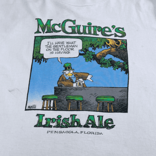 Vintage 90s Shoe Comic McGuire's Irish Ale T-Shirt LARGE