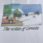 Vintage 90s Wilds of Canada T-Shirt John Cadiz Cartoon MEDIUM