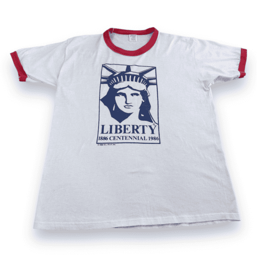 Vintage 80s Statue of Liberty Centennial Ringer T-Shirt MEDIUM