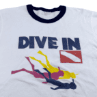 Vintage 80s Dive In Ringer T-Shirt MEDIUM