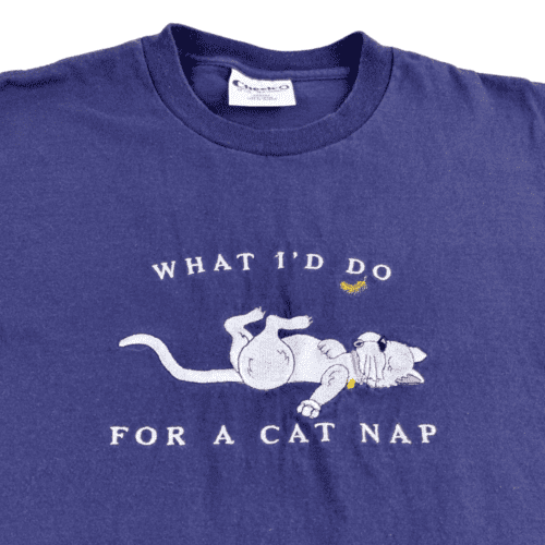 Vintage 90s What Id Do For A Cat Nap T-Shirt MEDIUM