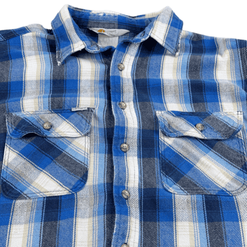 Vintage 90s Carhartt Plaid Flannel Shirt Rugged Outdoor Wear XL