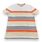 Penguin Shirt White Orange Blue Stripe Munsingwear Adult MEDIUM