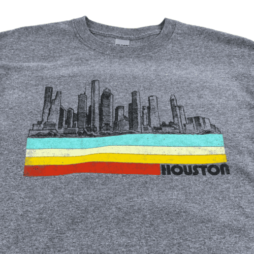 Retro Houston City Skyline T-Shirt MEDIUM