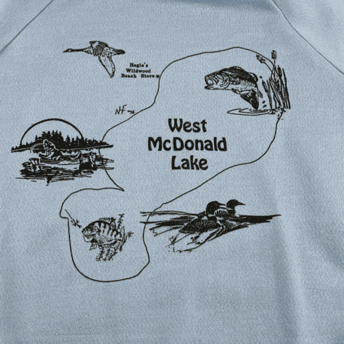 Vintage West McDonald Lake Wildlife 80s Sweater Adult SMALL