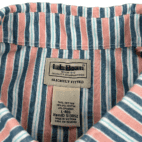 LL Bean Shirt Salmon Pastel Striped Adult LARGE