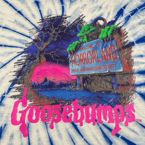 Goosebumps Shirt Blue Horror Land Tie Dye Adult MEDIUM