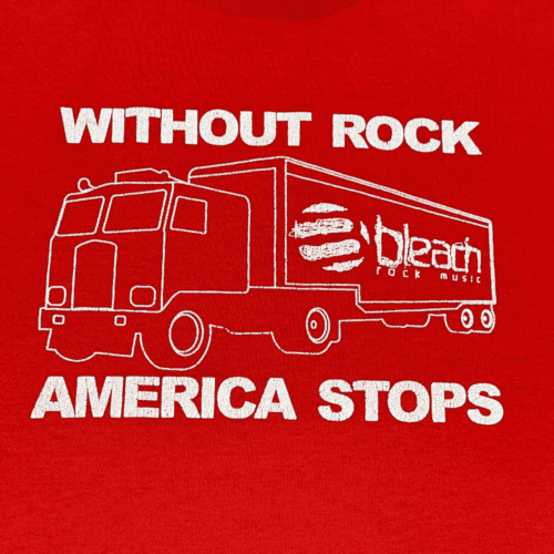 Vintage Bleach Rock Music Shirt 90s Red Adult MEDIUM