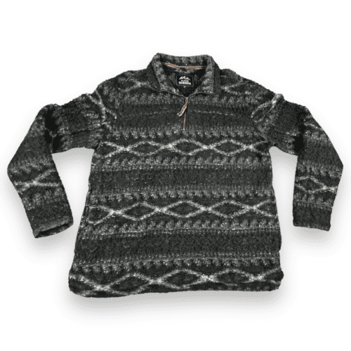 Alpine Sherpa Sweater Aztec Print Quarter Zip Pullover Adult LARGE