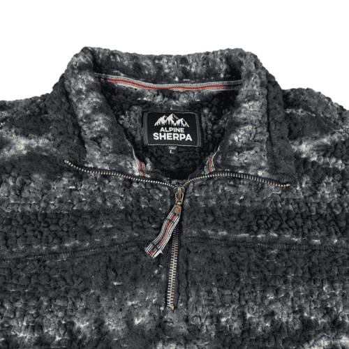 Alpine Sherpa Sweater Aztec Print Quarter Zip Pullover Adult LARGE