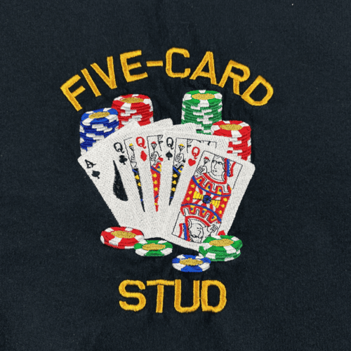 Poker Sweater Five Card Stud Game Black Adult MEDIUM