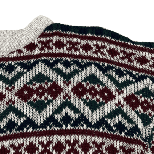 Vintage Fair Isle Sweater Geometric Pattern Knit Adult MEDIUM