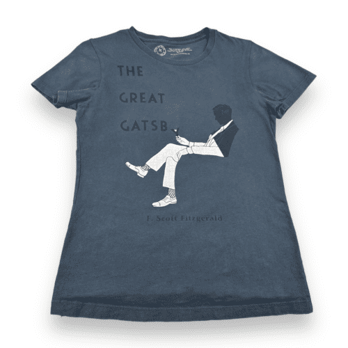 Great Gatsby Shirt F Scott Fitzgerald Blue Top Womens MEDIUM