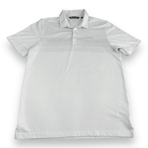 Travis Mathew Polo Shirt Golf White Striped Blue Pink Adult MEDIUM/LARGE