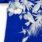 Vintage Hawaiian Shirt Blue 80s Royal Princess Floral Adult LARGE