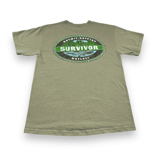 Vintage Survivor Shirt Olive Green Reality TV Show Series Adult MEDIUM