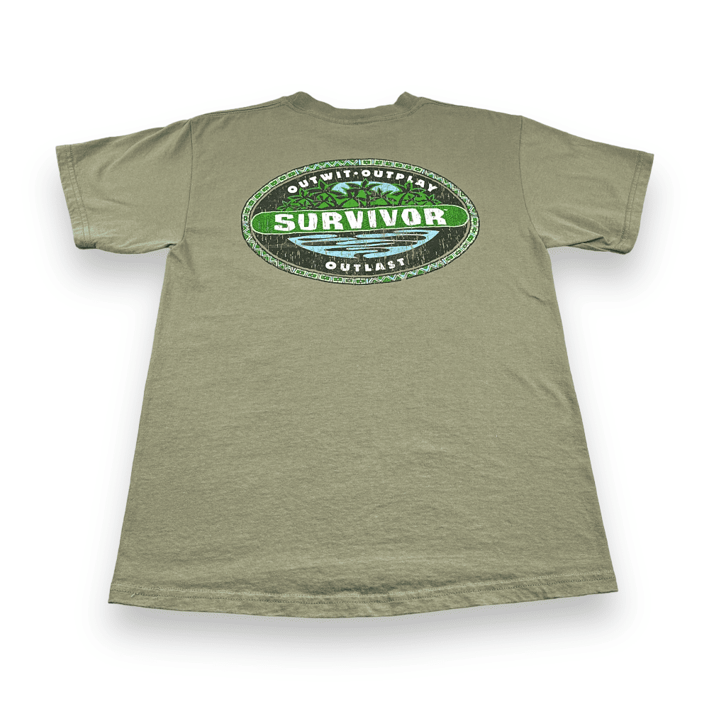Vintage Survivor Shirt Olive Green Reality TV Show Series Adult MEDIUM