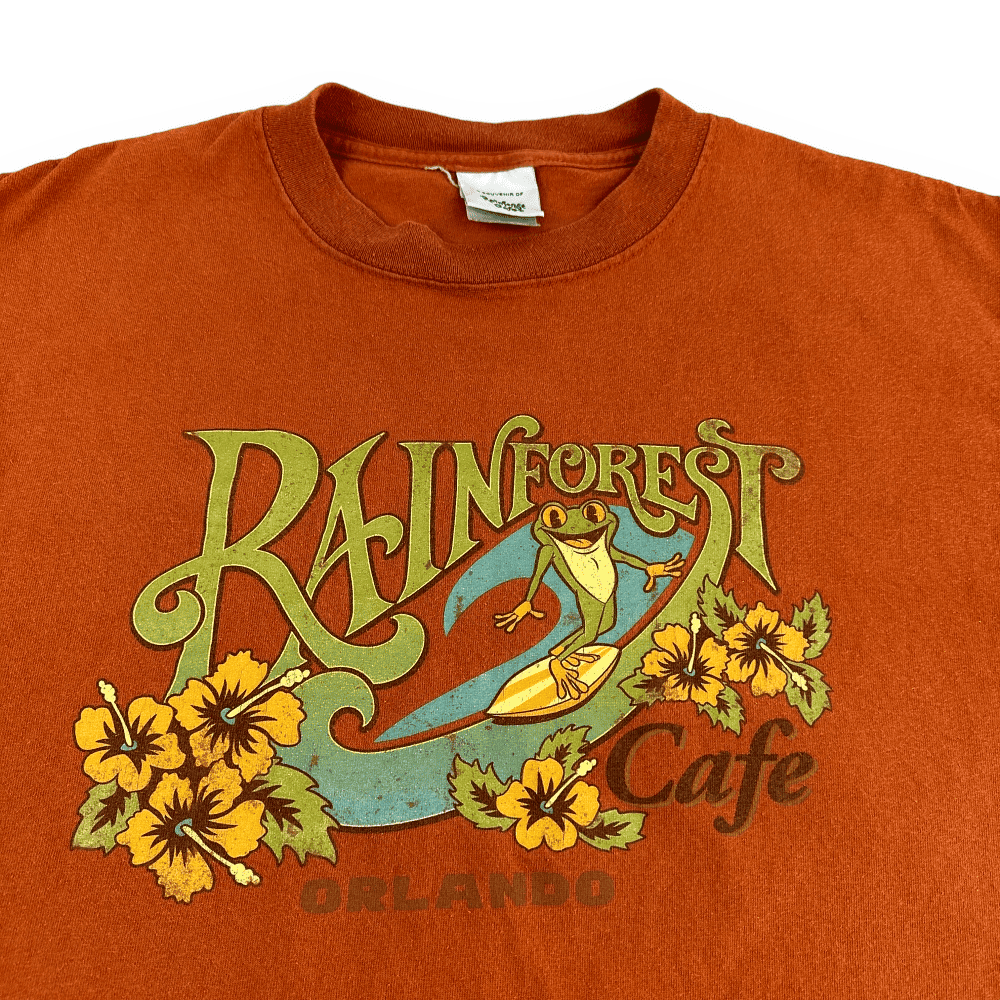 Vintage Rainforest Cafe Shirt 90s Burnt Orange Adult MEDIUM