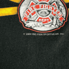 Vintage Firefighter Shirt Y2K Black Adult EXTRA LARGE