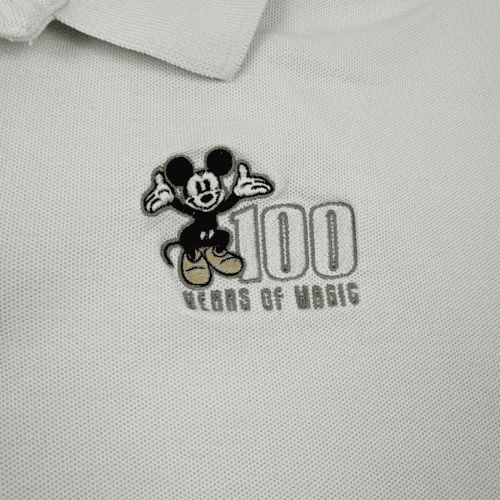 Disney Polo Shirt Cream White 100 Years of Magic Adult LARGE