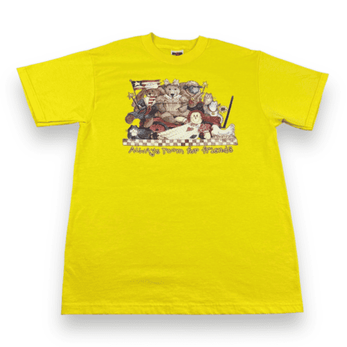 Vintage Animal Friends Shirt Y2K Yellow Adult SMALL