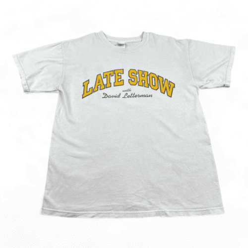 Late Show Shirt Y2K White David Letterman Adult MEDIUM