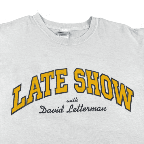Late Show Shirt Y2K White David Letterman Adult MEDIUM