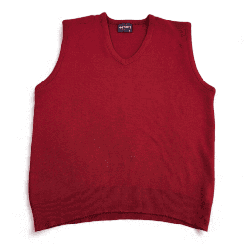 Vintage Sweater Vest 80s Burgundy V Neck Pine State Adult MEDIUM