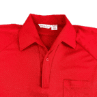 Vintage Disco Polo Shirt 70s Red Sparkle Check Adult LARGE