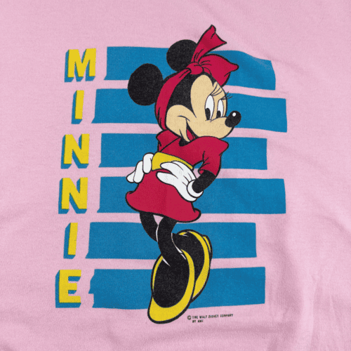 Vintage Minnie Mouse Sweater 80s Disney Pink Sweatshirt Adult MEDIUM