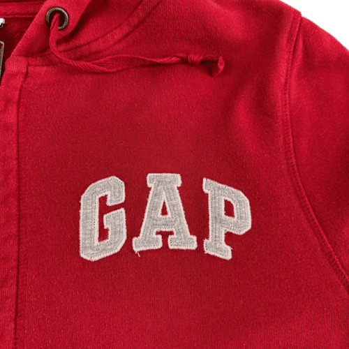 Gap Sweater Red Hoodie Zip Up Spell Out Women's LARGE