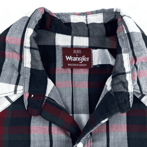 Vintage Wrangler Western Shirt 80s Plaid Pearl Snap Adult LARGE