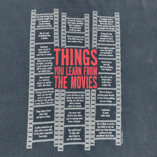 Vintage Movies Shirt Y2K Black Things You Learn Film Adult 2XL XXL