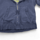 Hollister Jacket Blue Flannel Lined Distressed Zip Hoodie Sweatshirt Adult MEDIUM