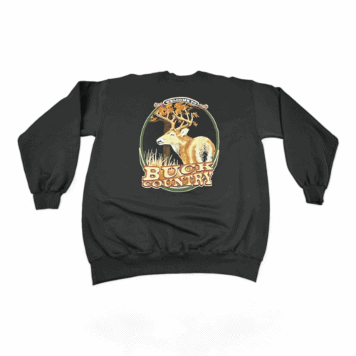 Vintage Indiana Sweater Buck Country Sportsman 90s Black Adult LARGE