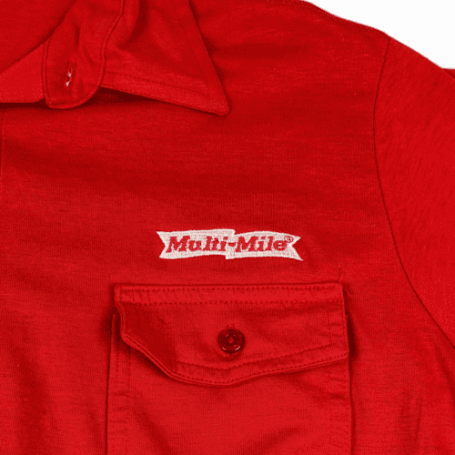 Vintage Mechanic Polo Shirt 70s Red King Louie Tire Shop Adult SMALL