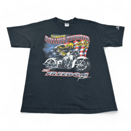Vintage Motorcycle Shirt 2004 Rolling Thunder Rally Black Adult LARGE