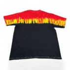 Vintage Flames Tie Dye Shirt Y2K Black Red Adult EXTRA LARGE
