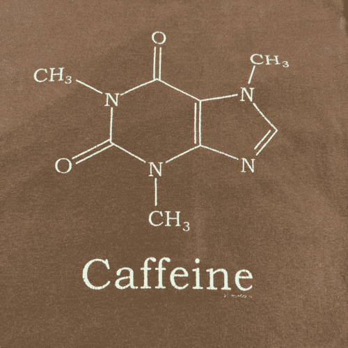 Caffeine Shirt Molecule Chemistry Science Y2K Brown Adult MEDIUM