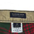 Lands' End Pants Red Flannel Lined Khaki Adult 36x33
