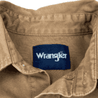 Vintage Wrangler Western Shirt 90s Brown Canvas Pearl Snap Adult LARGE