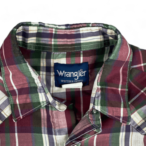 Vintage Wrangler Western Shirt 90s Plaid Pearl Snap Adult MEDIUM