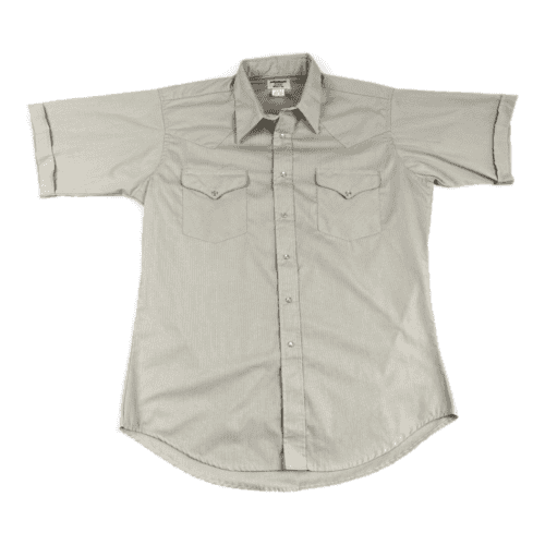 Vintage Ruddock Western Shirt 90s Beige Pearl Snap Adult LARGE