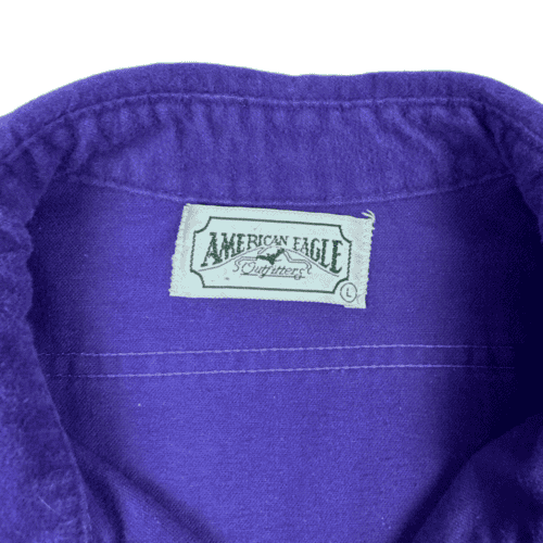 Vintage American Eagle Outfitters Shirt 80s Purple Flannel Adult LARGE