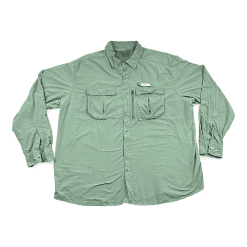 Gander Mountain Fishing Shirt Green Guide Series Vented Adult 2XL XXL