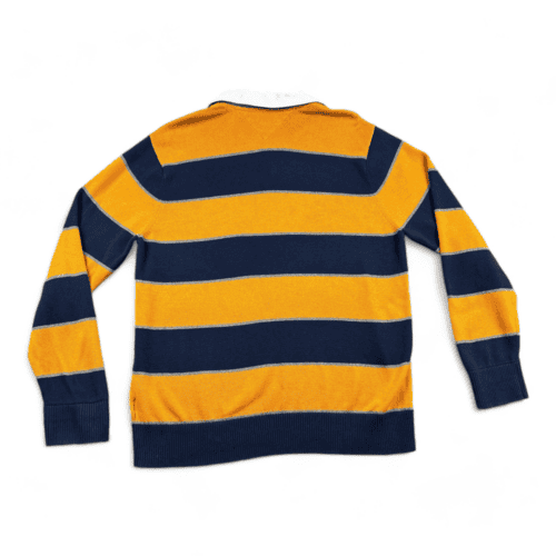 Tommy Hilfiger Sweater Yellow Blue Striped Rugby Polo Adult EXTRA LARGE