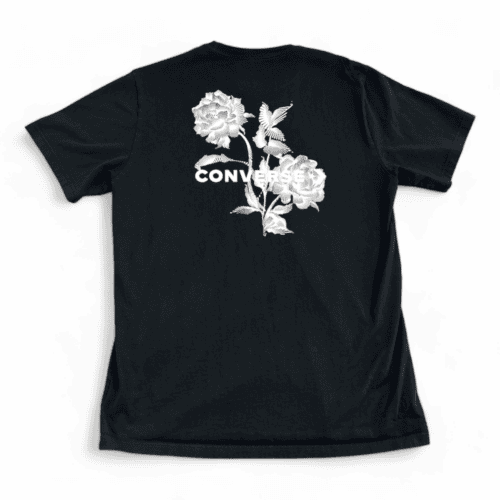 Converse Shirt Rose Graphic Tee Black Adult LARGE
