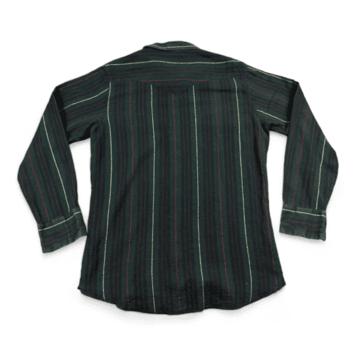 Vintage Wrangler Western Shirt Pearl Snap Striped Green Flannel Adult LARGE TALL