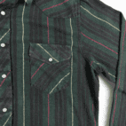 Vintage Wrangler Western Shirt Pearl Snap Striped Green Flannel Adult LARGE TALL